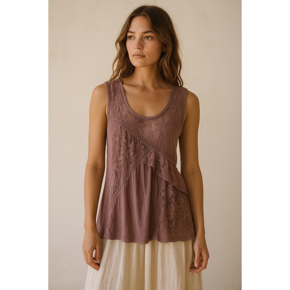 Fairycore Romantic Boho‎ Lavender Tank M